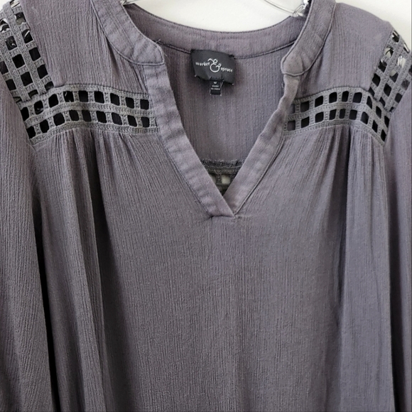 Market & Spruce top, M, Gray, EUC - Picture 1 of 7